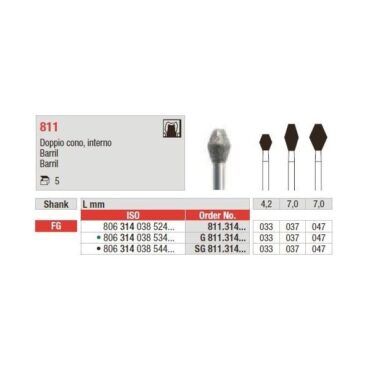Broca FG Diamante Barril 811 - Modelos | Edenta