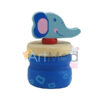 Guarda dentes de madeira da artmed kids, para odontopediatria, com uma tampa com cabeça de elefante e a azul