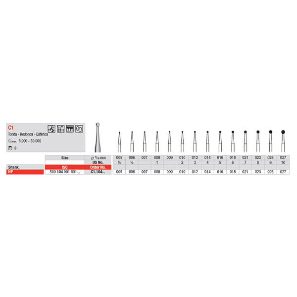 Broca HP Tungst nio Para Fissuras Esf rica C1 EDENTA Dotamed Online broca-hp-tungst-nio-para-fissuras-esf-rica-c1-edenta-dotamed-online