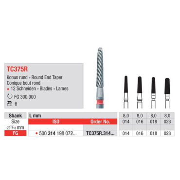 Broca FG Tungsténio Cónica TC375R | Edenta