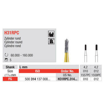 Broca FG Tungsténio Cilíndrica H31RPC | Edenta