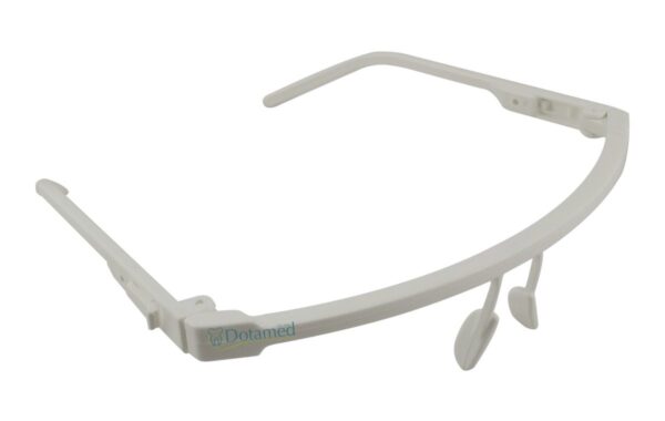 armação branca viseira facial tipo óculos da l-dent