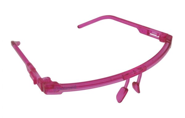 armação rosa viseira facial tipo óculos da l-dent