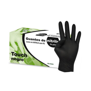 Luvas Nitrilo Não Estéreis Sem Pó Touch - Preto | 4GASA